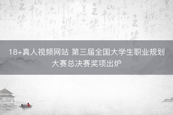 18+真人视频网站 第三届全国大学生职业规划大赛总决赛奖项出炉