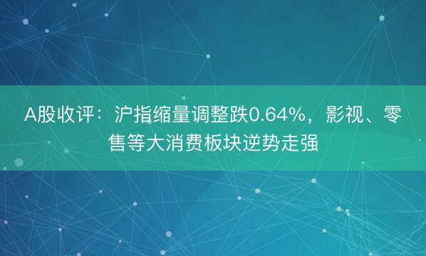 A股收评：沪指缩量调整跌0.64%，影视、零售等大消费板块逆势走强