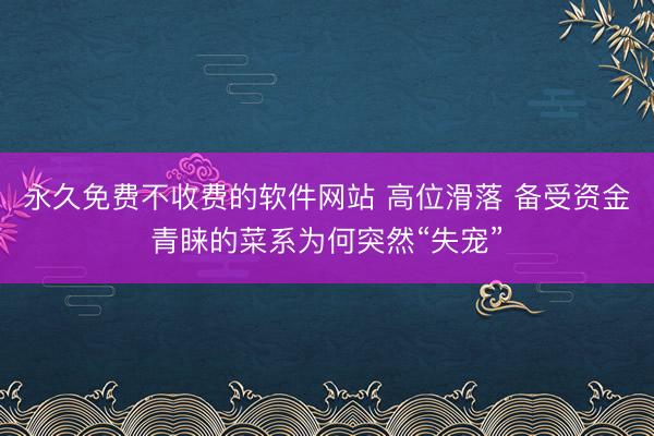 永久免费不收费的软件网站 高位滑落 备受资金青睐的菜系为何突然“失宠”