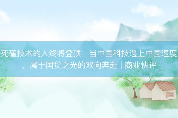 死磕技术的人终将登顶：当中国科技遇上中国速度，属于国货之光的双向奔赴 | 商业快评