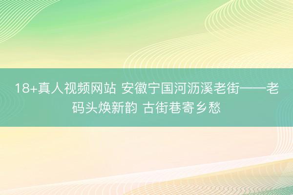 18+真人视频网站 安徽宁国河沥溪老街——老码头焕新韵 古街巷寄乡愁