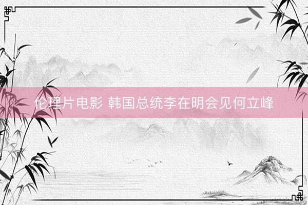 伦理片电影 韩国总统李在明会见何立峰