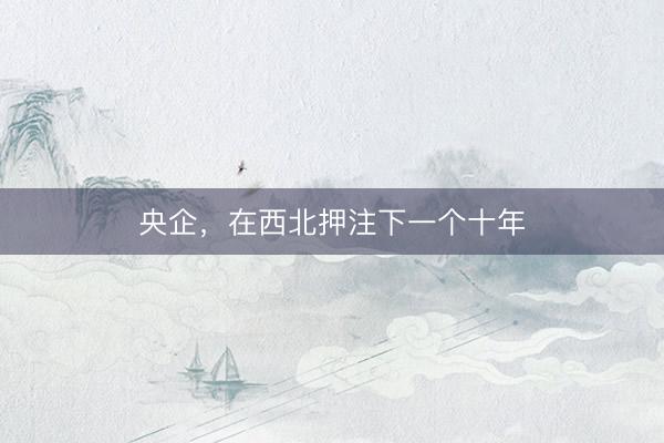 央企，在西北押注下一个十年