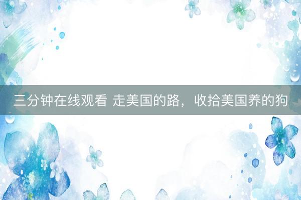 三分钟在线观看 走美国的路，收拾美国养的狗