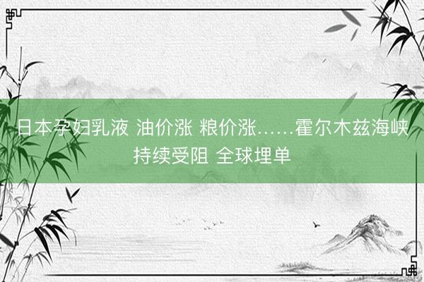日本孕妇乳液 油价涨 粮价涨……霍尔木兹海峡持续受阻 全球埋单