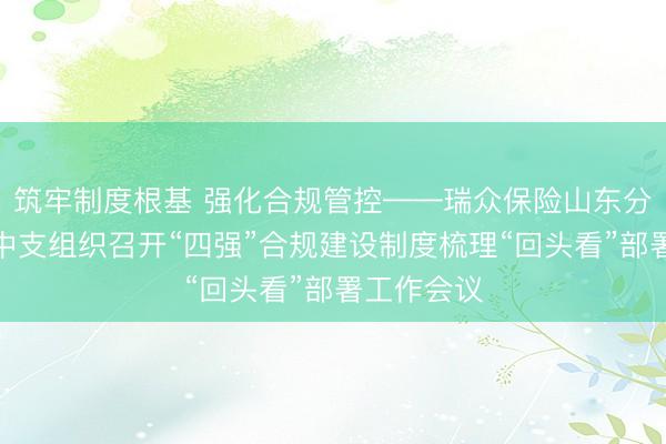 筑牢制度根基 强化合规管控——瑞众保险山东分公司枣庄中支组织召开“四强”合规建设制度梳理“回头看”部署工作会议