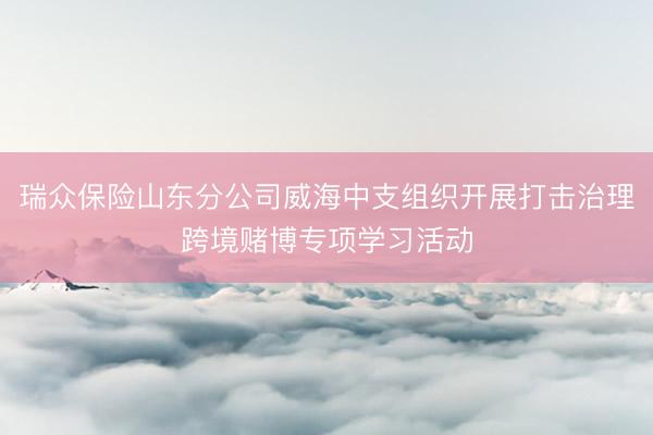 瑞众保险山东分公司威海中支组织开展打击治理跨境赌博专项学习活动