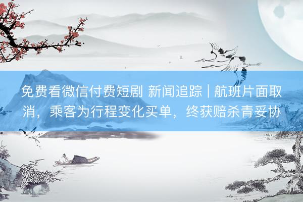 免费看微信付费短剧 新闻追踪 | 航班片面取消,乘客为行程变化买单,终获赔杀青妥协