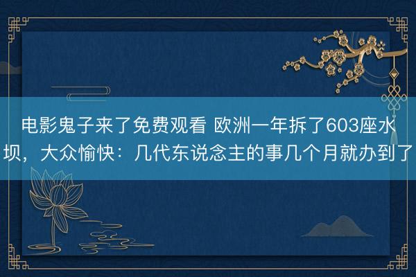 电影鬼子来了免费观看 欧洲一年拆了603座水坝,大众愉快:几代东说念主的事几个月就办到了