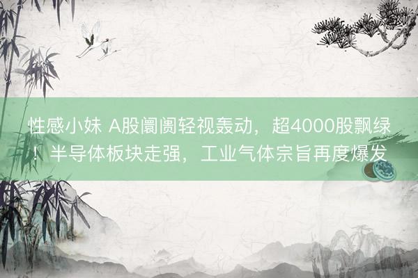 性感小妹 A股阛阓轻视轰动，超4000股飘绿！半导体板块走强，工业气体宗旨再度爆发